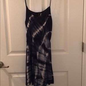 Navy blue and white tie-dye sun dress